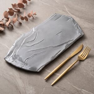 Set de 6 — Bandeja rectangular 39 cm — Cenizas de Pompeya