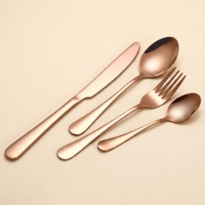 Set cubiertos para 4 — Oro Rosa (16 piezas)