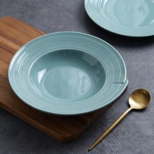 Set de 6 — Plato hondo 23 cm — Ondas Turquesa
