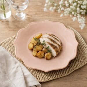 Set de 6 — Plato llano 27 cm — La Rose de Marie-Antoinette