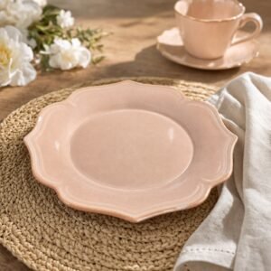 Set de 6 — Plato llano 22 cm — La Rose de Marie-Antoinette